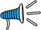 Megaphone icon for advertising. Loudspeaker, device for amplifying voice, loud sound