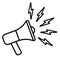 Megaphone icon vector, bullhorn illustration sign. loudspeaker symbol.