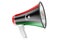 Megaphone with Libyan flag, 3D rendering