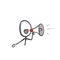 Megaphone loud speaker announcement. bullhorn shout out. loud-hailer message. Hand drawn. Stickman cartoon. Doodle sketch, Vector