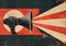 Megaphone or loudspeaker on vintage background