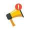 Megaphone notification icon flat isolated vector
