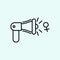 megaphone, protest, female icon. Element of Feminism for mobile concept and web apps icon. Outline, thin line icon for website