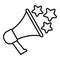 Megaphone reputation icon, outline style