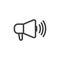 Megaphone simple line icon vector design