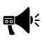 Megaphone solid icon. Speaker illustration isolated on white. Loudspeaker officer glyph style design, designed for web