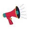 Megaphone Speaker, an audio horn. Symbol of news, advertising, announcement. Simple flat vector illustration isolated on