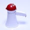 Megaphone speaker device, white red color, no logo