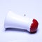 Megaphone speaker device, white red color, no logo