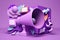 Megaphone with speech bubble on purple background