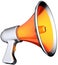 Megaphone stylish orange silver