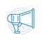 Megaphone symbol vector line icon. Announcements promotion advertising with public.