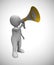 Megaphone used to give opinion announcement or make a speech - 3d illustration