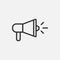 Megaphone vector icon illustration for web and mobil app on grey background