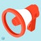 Megaphone vector isometric icon.