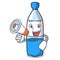With megaphone water bottle character cartoon
