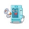 With megaphone water vending machine in mascot shape