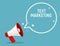 Megaphone white bubble for social media marketing concept. Vector announce for marketing