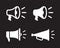 Megaphones icons set