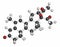 Megestrol acetate appetite stimulant drug molecule. Also used as cancer drug in in combination contraceptives. Atoms are.