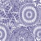 Mehendi seamless pattern of blue with white color. Boho Indian style hand drawn elements