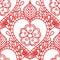 Mehendi seamless pattern of red lines on a white background. Boho Indian style ornament tattoo.
