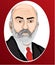 Mehmet Akif Ersoy 1873-1936 Turkish poet, author, academic and member of parliament. Vector illustration