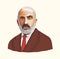 Mehmet Akif Ersoy 1873-1936 Turkish poet, author, academic and member of parliament. Vector illustration