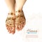 Mehndi Henna Woman Feet  Realistic Design