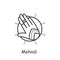 Mehndi line icon. Editable vector illustration