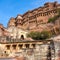 Mehrangarh fort close-up in Jodhpur,