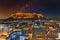 Mehrangarh fort under the starlight with part of the old city of Jodhpur