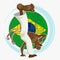 Meia lua de compasso Capoeira Kick Brazil Dance