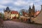 Meissen old town with the middle castle gate