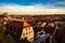 Meissen,Saxony, Germany.  17.02. 2019, .top view of the tiled roofs of old german houses