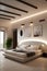 Meiterranean style bedroom interior with modern bed