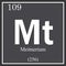 Meitnerium chemical element, dark square symbol