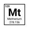 Meitnerium chemical element symbol science atom periodic sign