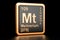 Meitnerium Mt chemical element. 3D rendering