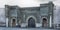 Meknes, Morocco - February 18, 2017: Unidentified people in front of the Gate of Bab el Mansour in Meknes