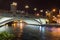 Melaka river with Jambatan hang tuah bridge in the night