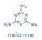 Melamine molecule. Used in protein adulteration, e.g. in milk powder. Skeletal formula..