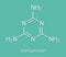 Melamine molecule. Used in protein adulteration, e.g. in milk powder. Skeletal formula.