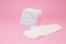 Melamine sponges on pink background