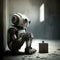 Melancholic Beggar Robot in a Dystopian World