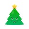 Melancholy christmas tree isolated emoticon