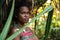 Melanesian pacific islander athlete girl in the jungle