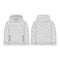 Melange fabric hoodie on white background. Technical drawing kids clothes.Technical sketch hoody for men. Technical design.