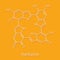 Melanin eumelanin, proposed oligomeric structure model. Primary determinant of skin color. Skeletal formula.