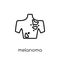 Melanoma icon. Trendy modern flat linear vector Melanoma icon on